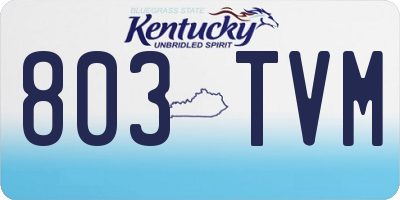 KY license plate 803TVM