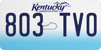 KY license plate 803TVO