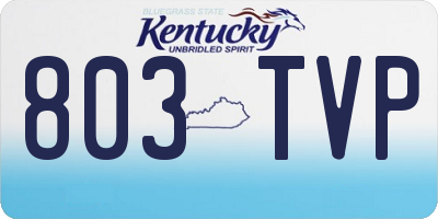 KY license plate 803TVP