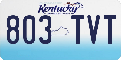 KY license plate 803TVT