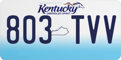 KY license plate 803TVV
