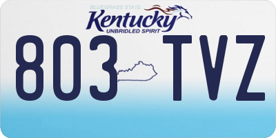 KY license plate 803TVZ