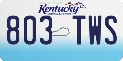 KY license plate 803TWS