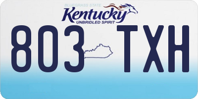 KY license plate 803TXH