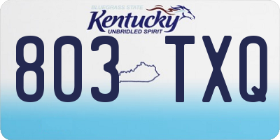 KY license plate 803TXQ