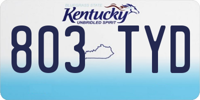 KY license plate 803TYD