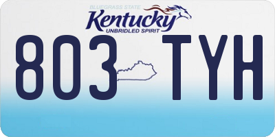 KY license plate 803TYH
