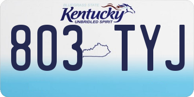 KY license plate 803TYJ