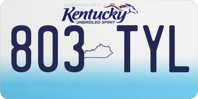 KY license plate 803TYL