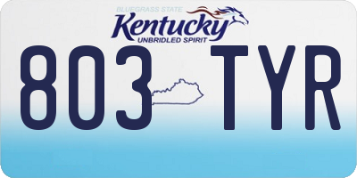 KY license plate 803TYR
