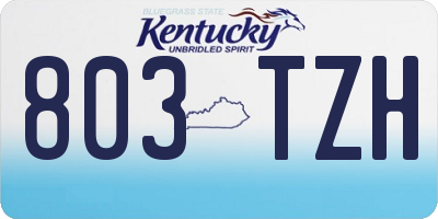 KY license plate 803TZH
