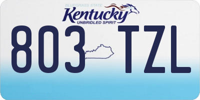 KY license plate 803TZL