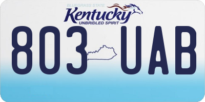KY license plate 803UAB