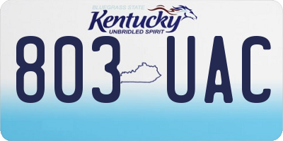 KY license plate 803UAC