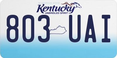 KY license plate 803UAI