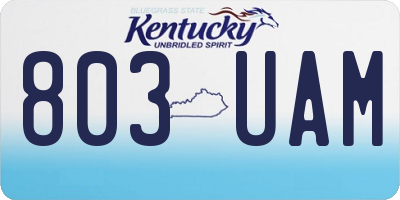 KY license plate 803UAM