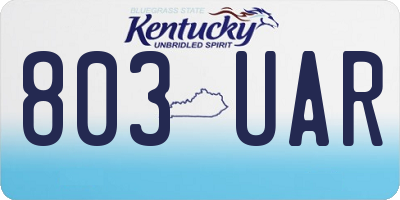 KY license plate 803UAR
