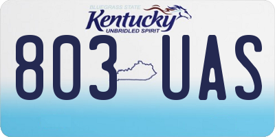 KY license plate 803UAS