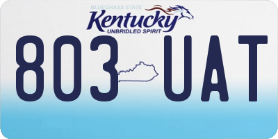 KY license plate 803UAT