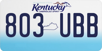 KY license plate 803UBB