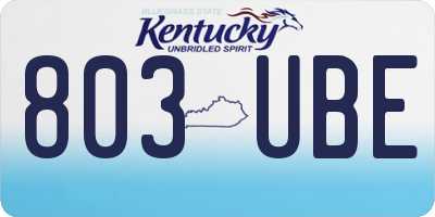 KY license plate 803UBE