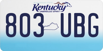KY license plate 803UBG