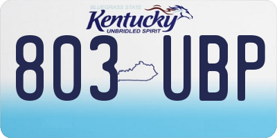 KY license plate 803UBP