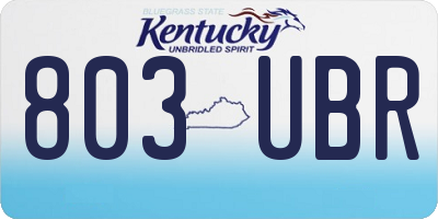 KY license plate 803UBR