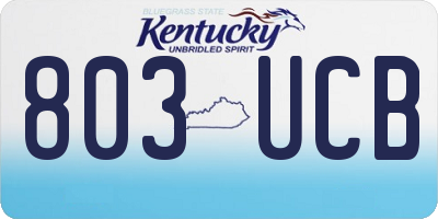 KY license plate 803UCB
