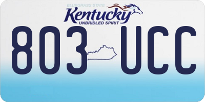 KY license plate 803UCC