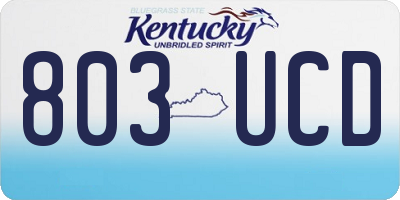 KY license plate 803UCD