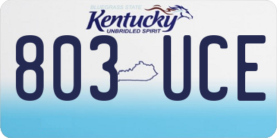KY license plate 803UCE