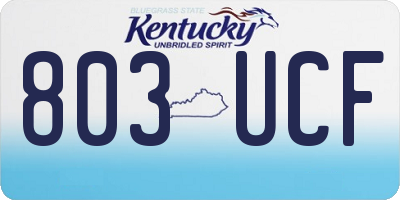 KY license plate 803UCF