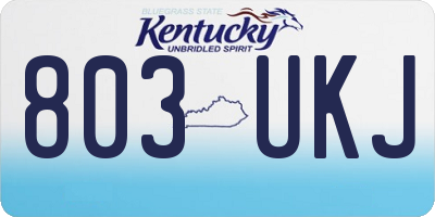 KY license plate 803UKJ