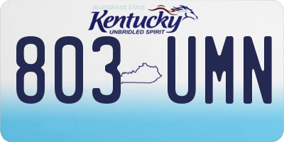 KY license plate 803UMN