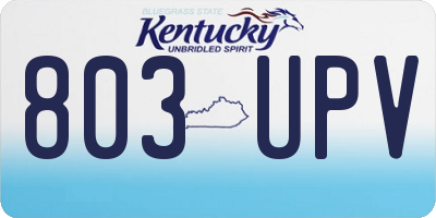 KY license plate 803UPV