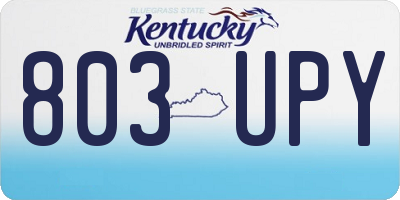 KY license plate 803UPY
