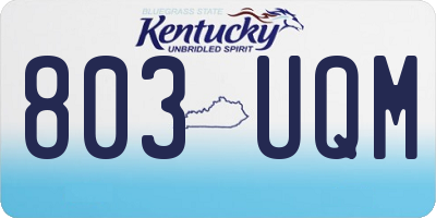 KY license plate 803UQM