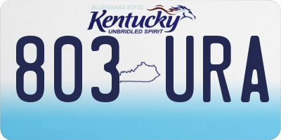 KY license plate 803URA