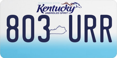 KY license plate 803URR