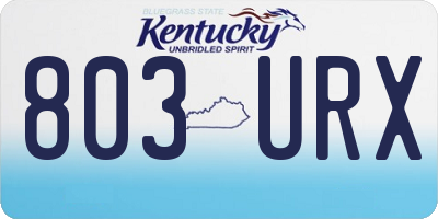 KY license plate 803URX