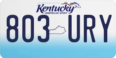 KY license plate 803URY