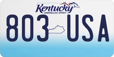 KY license plate 803USA