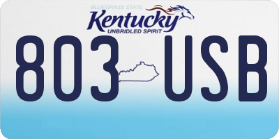 KY license plate 803USB