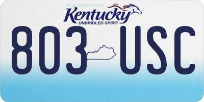KY license plate 803USC