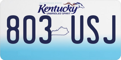 KY license plate 803USJ