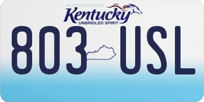 KY license plate 803USL