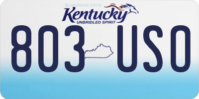 KY license plate 803USO