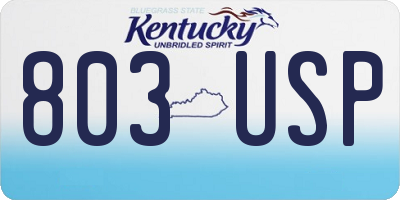 KY license plate 803USP