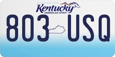 KY license plate 803USQ